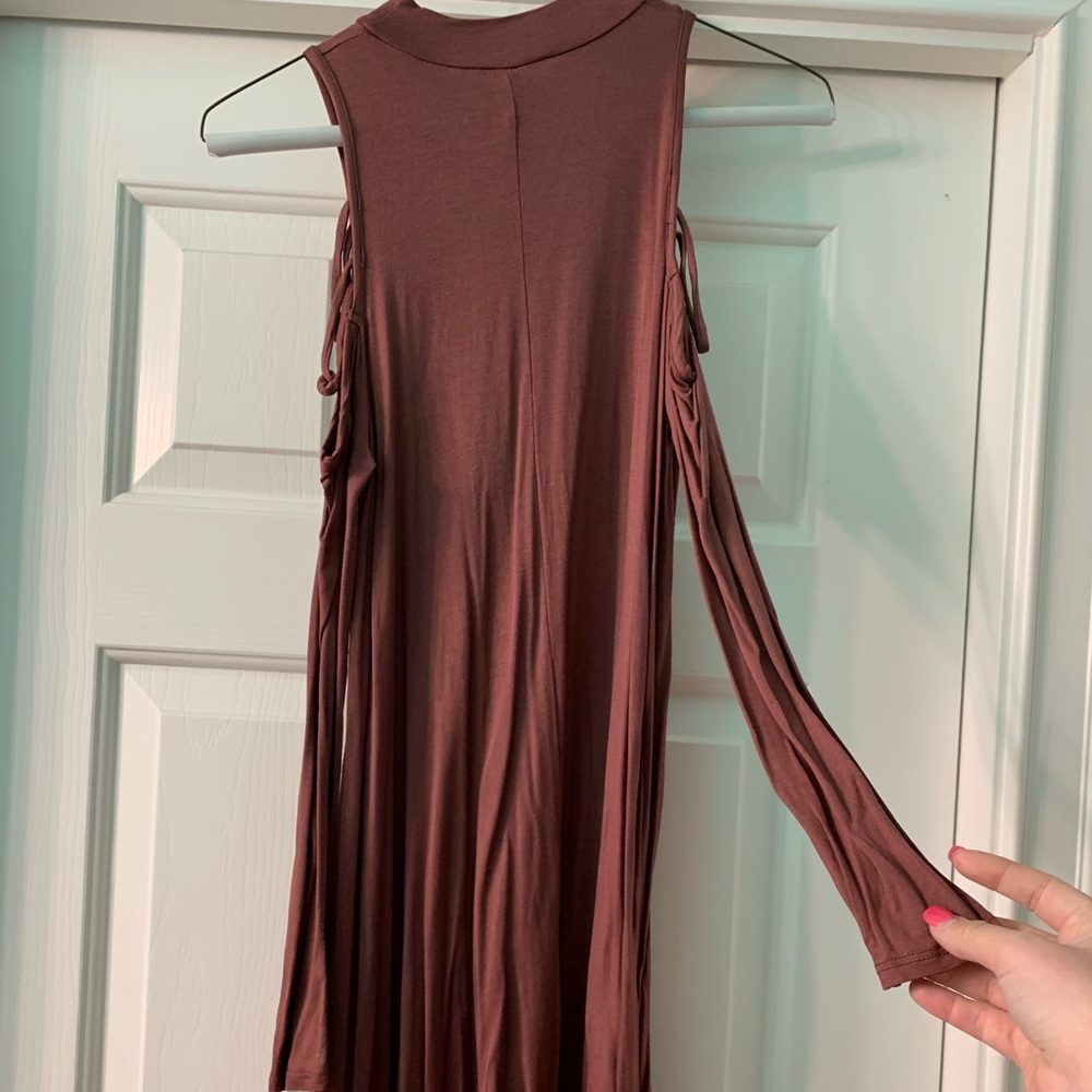 Long sleeve Light maroon dress